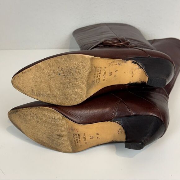 Vintage 9 Nine West Brown Kitten Heel Boots Jobeth Size 7 - Picture 6 of 10